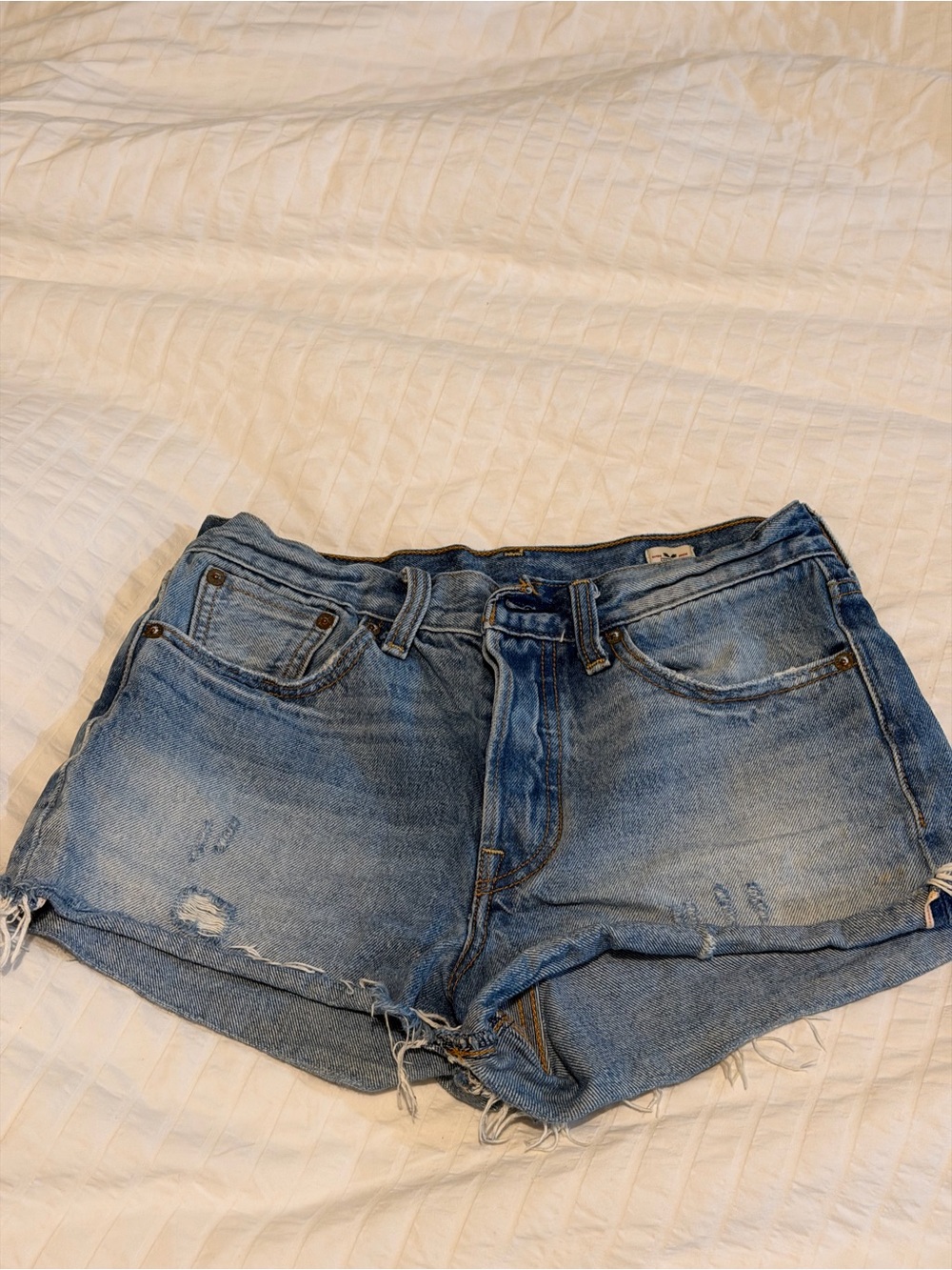 Levi's Light Blue Distressed Denim Cutoff Shorts 27